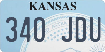 KS license plate 340JDU