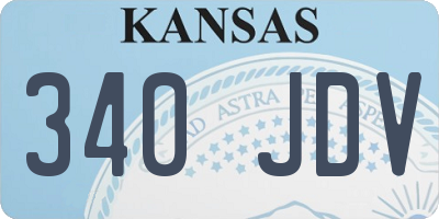 KS license plate 340JDV