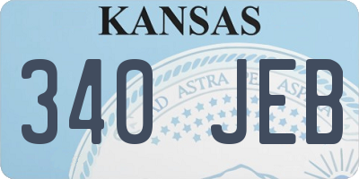 KS license plate 340JEB