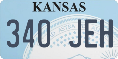 KS license plate 340JEH