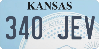 KS license plate 340JEV