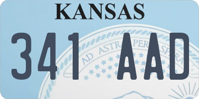 KS license plate 341AAD