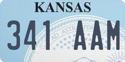 KS license plate 341AAM