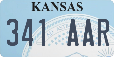 KS license plate 341AAR