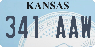 KS license plate 341AAW
