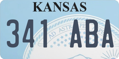 KS license plate 341ABA
