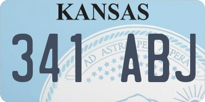 KS license plate 341ABJ