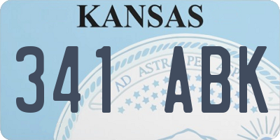 KS license plate 341ABK