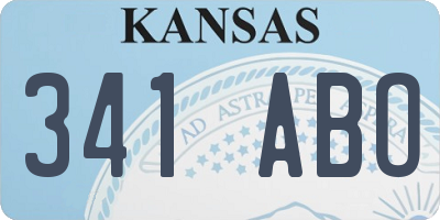 KS license plate 341ABO