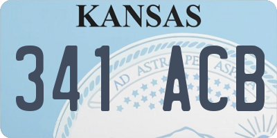 KS license plate 341ACB