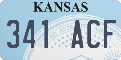 KS license plate 341ACF