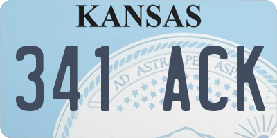 KS license plate 341ACK