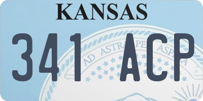 KS license plate 341ACP
