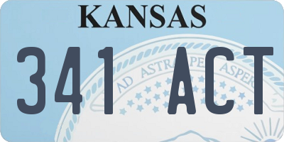 KS license plate 341ACT