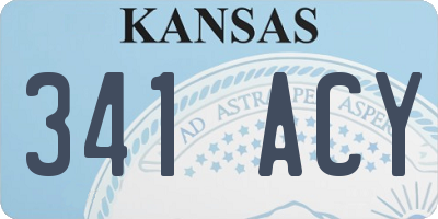 KS license plate 341ACY