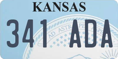 KS license plate 341ADA