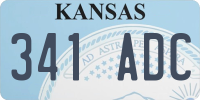 KS license plate 341ADC