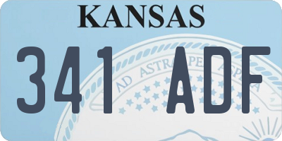 KS license plate 341ADF