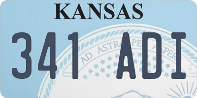 KS license plate 341ADI