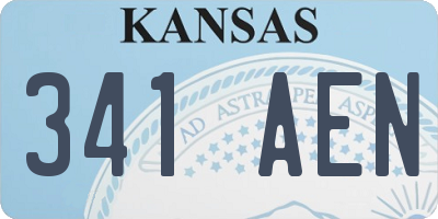 KS license plate 341AEN