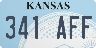 KS license plate 341AFF