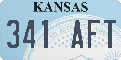 KS license plate 341AFT