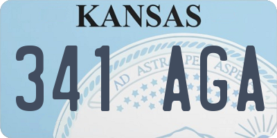 KS license plate 341AGA