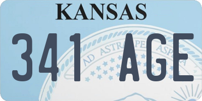 KS license plate 341AGE