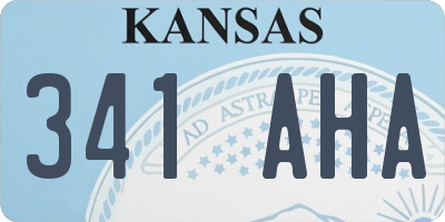 KS license plate 341AHA
