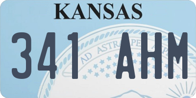 KS license plate 341AHM
