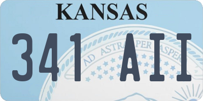 KS license plate 341AII