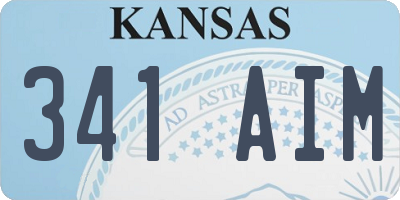 KS license plate 341AIM