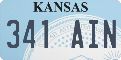 KS license plate 341AIN