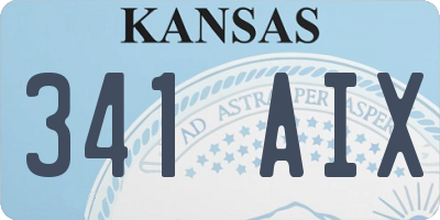 KS license plate 341AIX