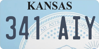 KS license plate 341AIY
