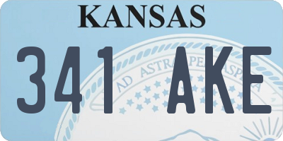 KS license plate 341AKE