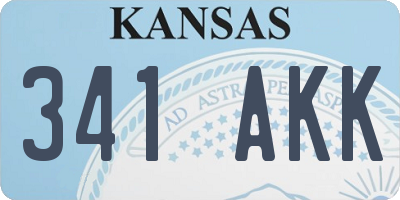 KS license plate 341AKK