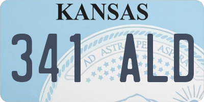 KS license plate 341ALD
