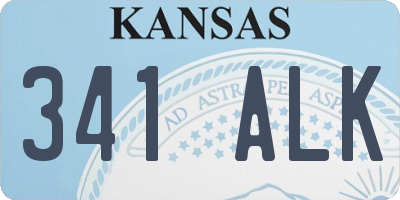 KS license plate 341ALK