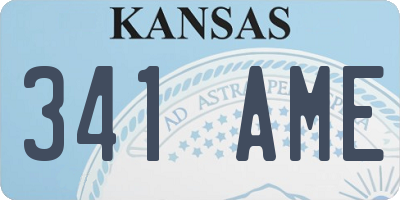 KS license plate 341AME
