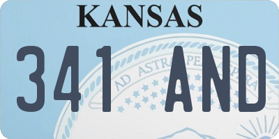 KS license plate 341AND