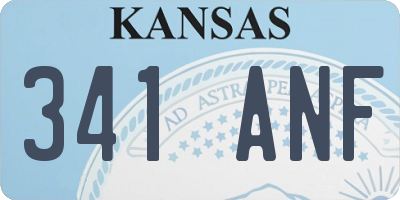KS license plate 341ANF