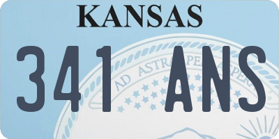 KS license plate 341ANS