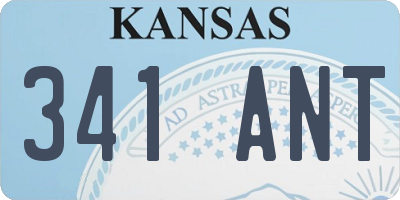 KS license plate 341ANT