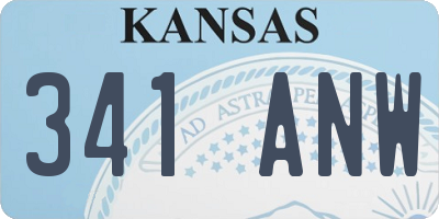 KS license plate 341ANW