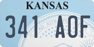 KS license plate 341AOF