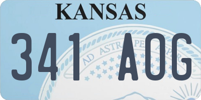 KS license plate 341AOG