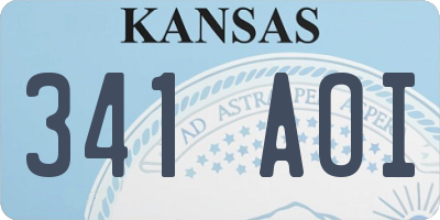 KS license plate 341AOI