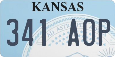 KS license plate 341AOP