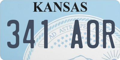 KS license plate 341AOR